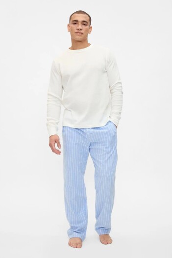 Pantalòn Pijama Franela Hombre Shirting Blue Stripe