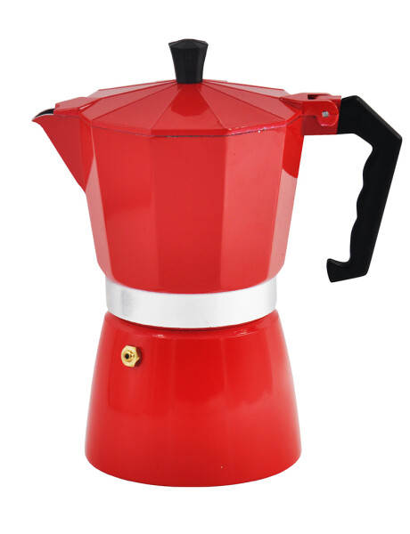 CAFETERA ITALIANA ALUMINIO ROJO 300ML 6T VARENNA CAFETERA ITALIANA ALUMINIO ROJO 300ML 6T VARENNA