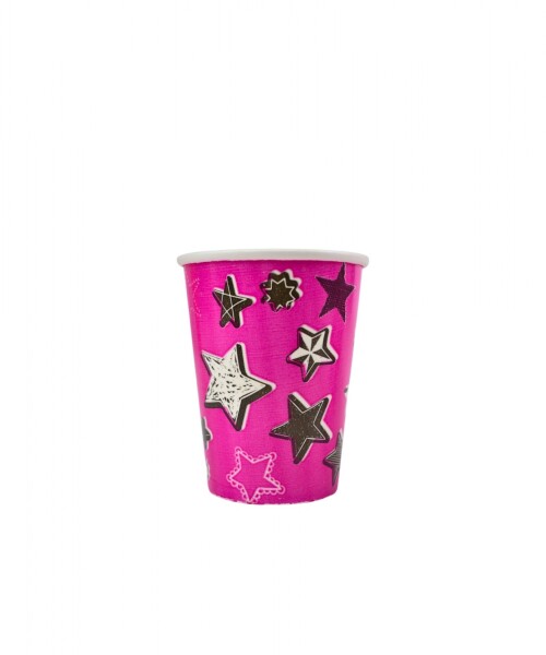 Vaso polipapel 8 oz FUCSIA STARS