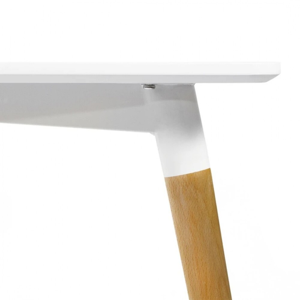 Juego de Comedor 6 Sillas Eames acolchada 120 Blanco