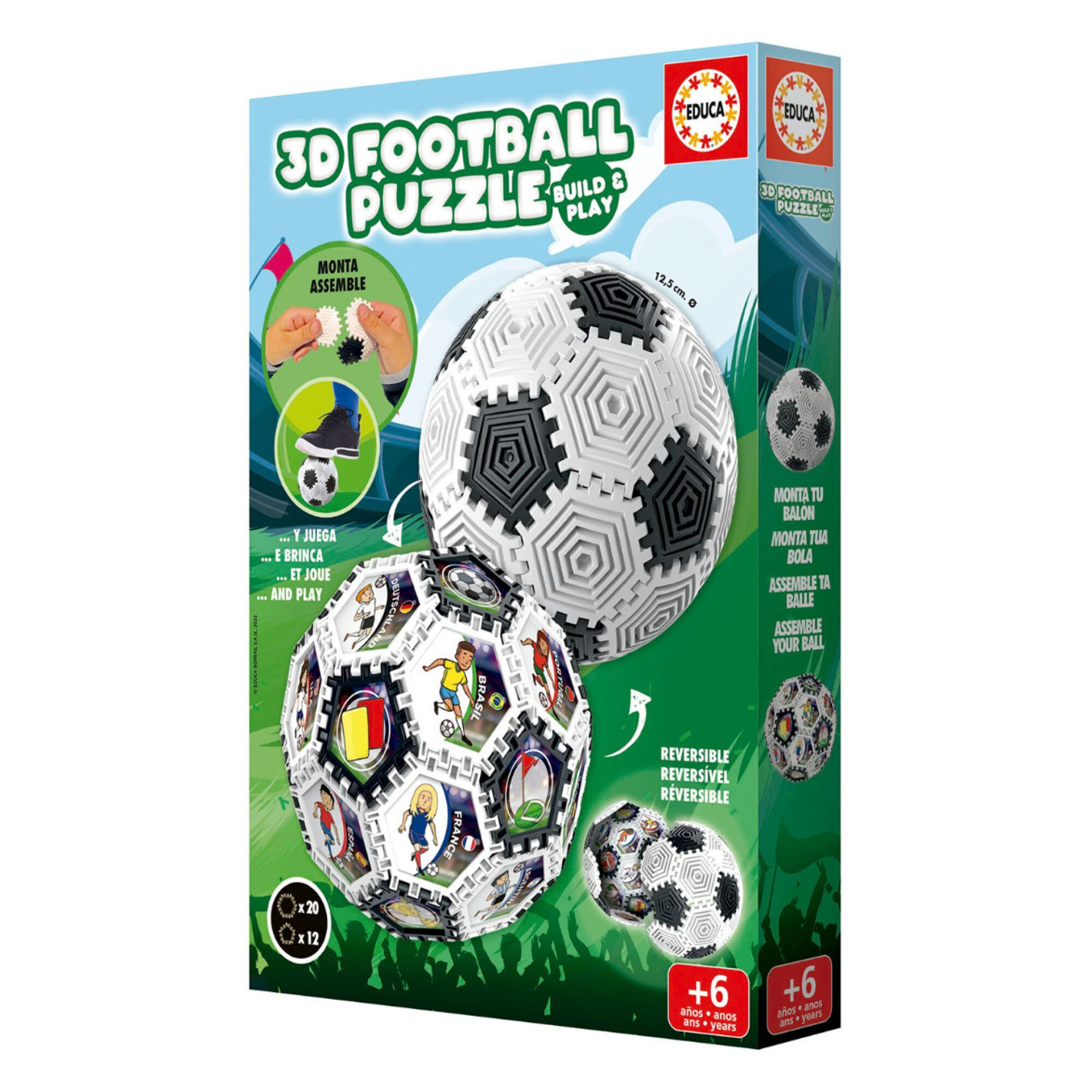 Puzzle Balón de fútbol personalizado en modelo del fútbol