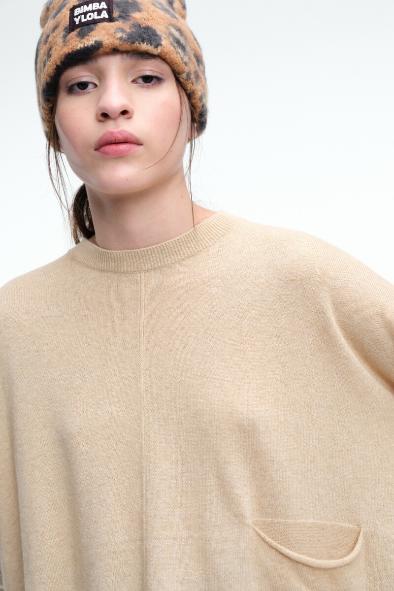 SWEATER COSTURA Beige