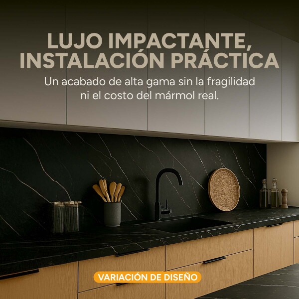 Placa PVC Símil Mármol 2,44x1,22m 3mm Resistente Agua Calor Diseño Blanco Veteado
