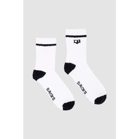 Medias diseño relieve rombos Blanco