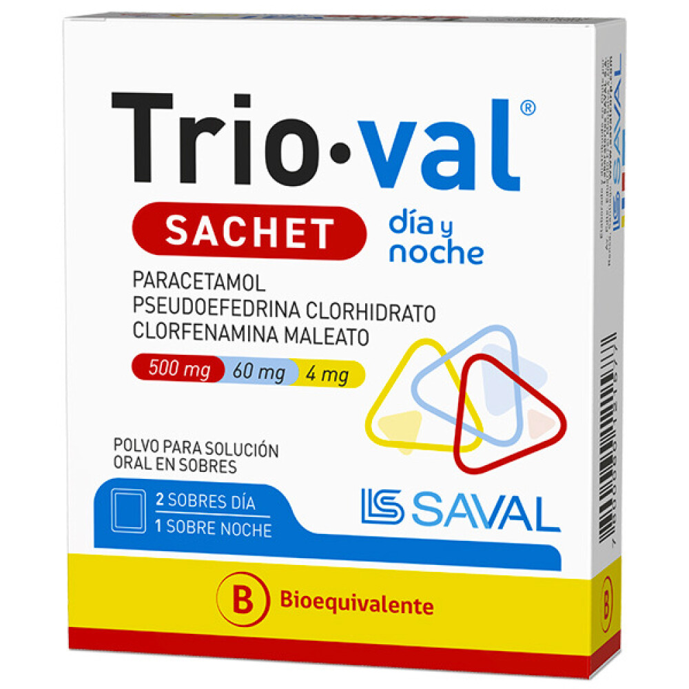 TRIO-VAL DIA Y NOCHE SACHET X 3 SOBRES única
