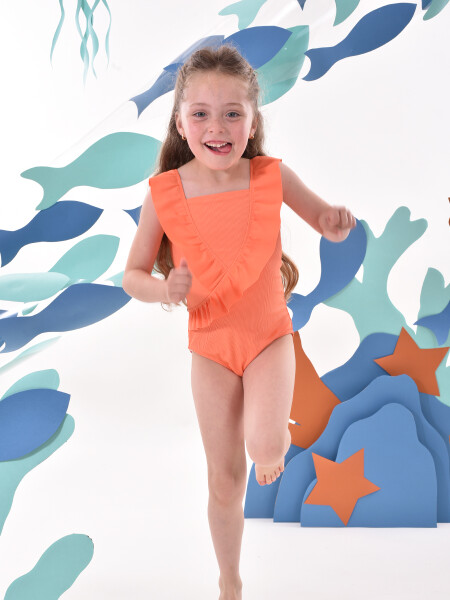 MALLA ENTERA CHIARA CON VOLADOS NARANJA