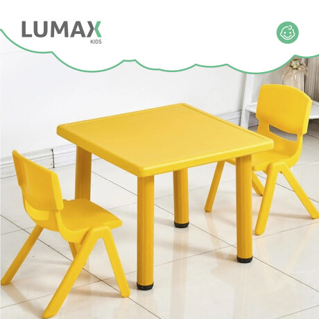 Mesa Cuadrada de Plástico y Metal para Niños 60x60cm Dorado