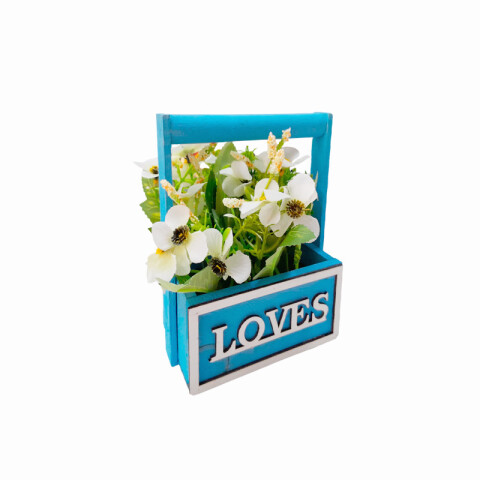 Bouquet de flores en jardinera decorativa de madera Bouquet De Flores En Jardinera Decorativa De Madera