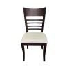 Silla en madera tapizada en tela beige - Producto con detalles. Silla en madera tapizada en tela beige - Producto con detalles.