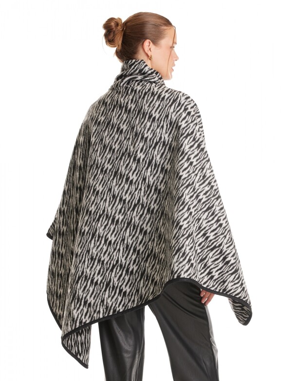 Ruana Animal Print NEGRO/GRIS