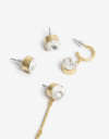 Aros Sets Strass Set De Aros - Dorado Oro Amarillo