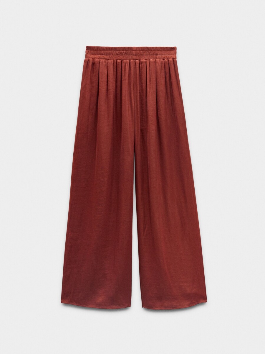 Pantalón Recto De Pinzas teja