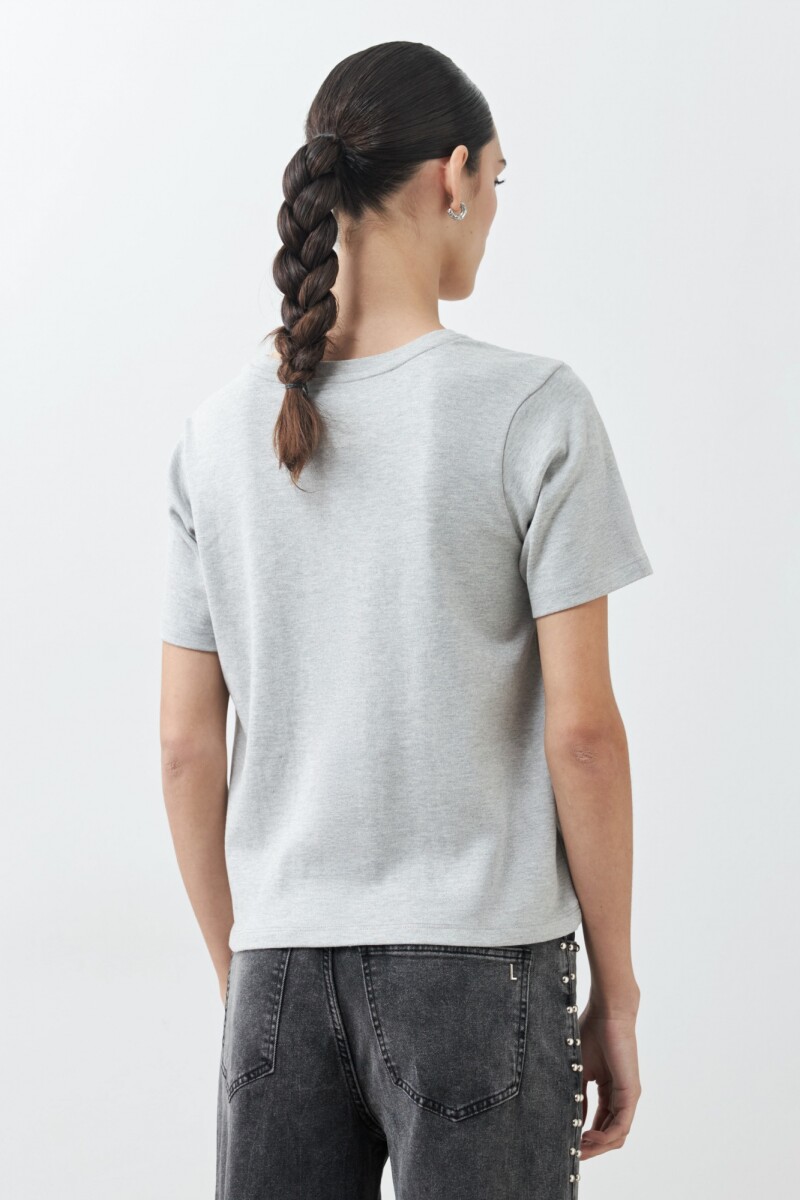 Remera manga corta gris melange
