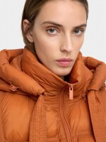 Abrigo Acolchado Con Capucha Extraíble naranja