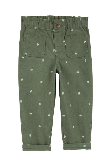 Pantalón de sarga, diseño floral Pantalón de sarga, diseño floral