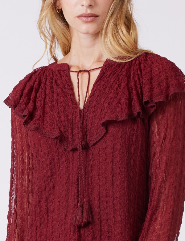Blusa Encaje BORDEAUX