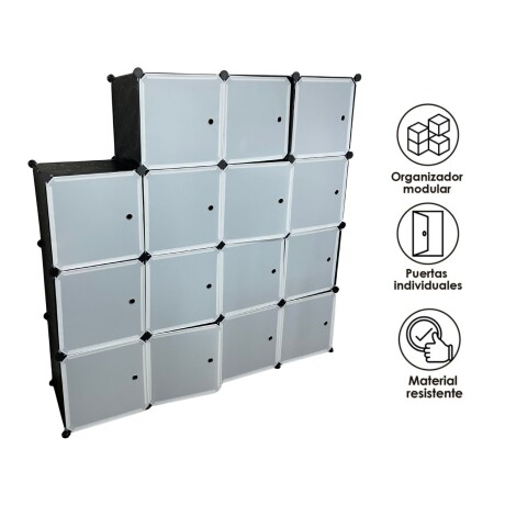 Armario Plástico Lumax 15 Puertas Desmontable Portátil Blanco