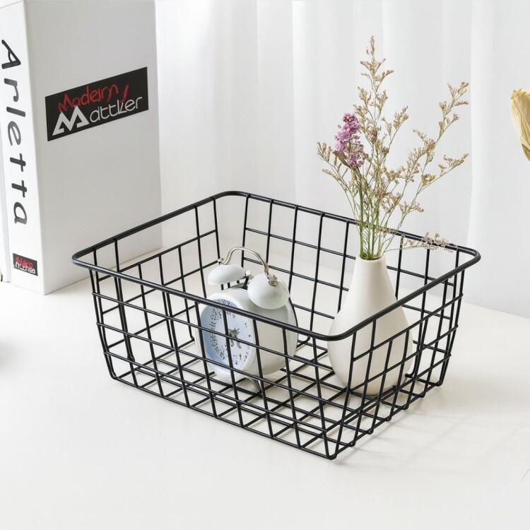 CANASTO CESTO ORGANIZADOR DE METAL 28X21,5X12CM CANASTO CESTO ORGANIZADOR DE METAL 28X21,5X12CM