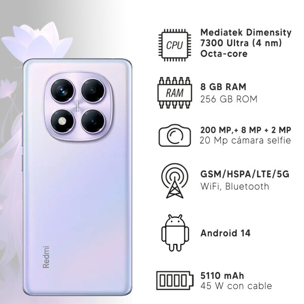Xiaomi Redmi Note 14 Pro 5g 8/256 Gb CEL XIAOMI NOTE 14 PRO 8/256 5G PURPURA