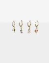Aros Argollas Set Cubic zirconia Set De Argollas Bichitos Cubic Dorado - Dorado