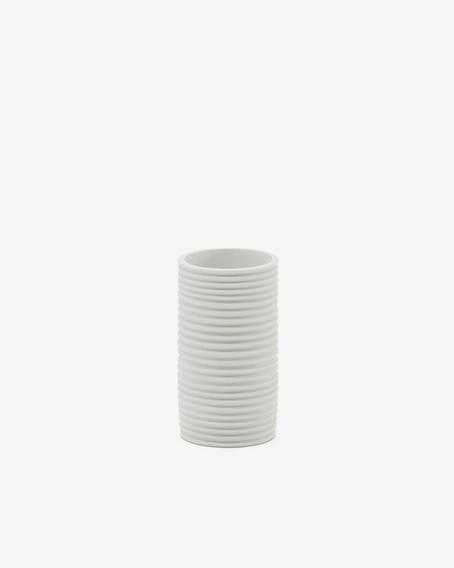 Jarrón Sibone de cerámica blanco 13 cm