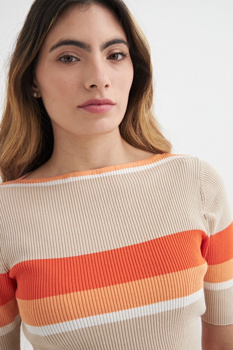 Sweater cuello bote BEIGE