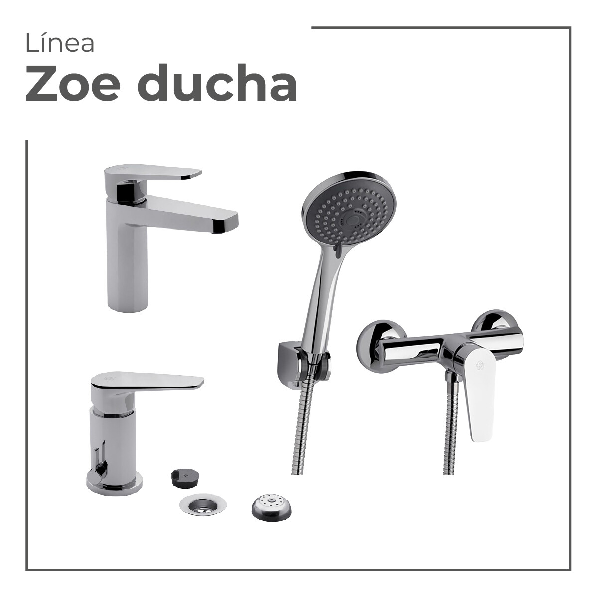 Juego De Griferia Modelo Zoe - Lavatorio + Bidet + Ducha 