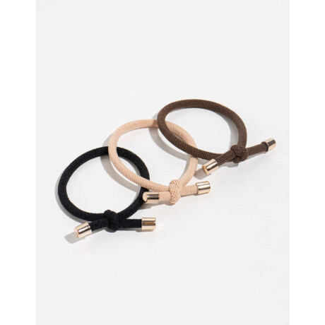 Set De Gomitas Con Nudo Combinacion Tricolor