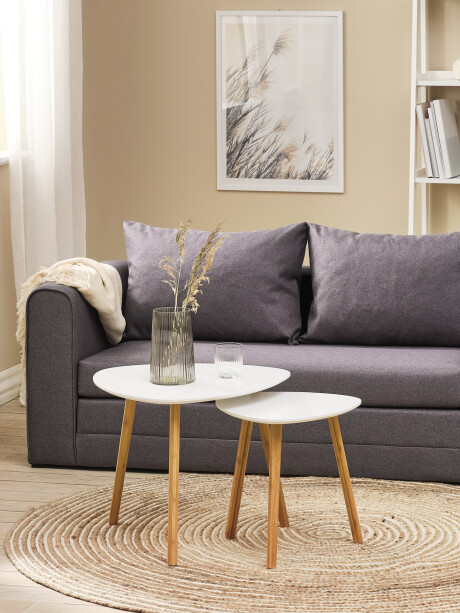 Mesa auxiliar TAPS 40x40 blanco/bambú Mesa auxiliar TAPS 40x40 blanco/bambú