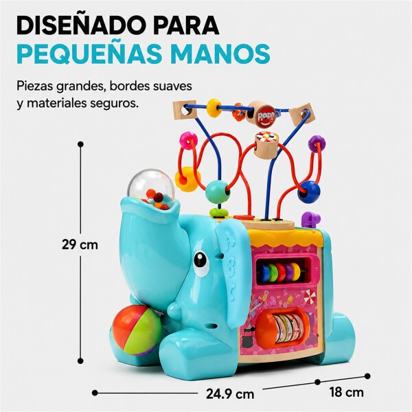 Cubo de Actividades Infantil 5 en 1 Elefante CELESTE