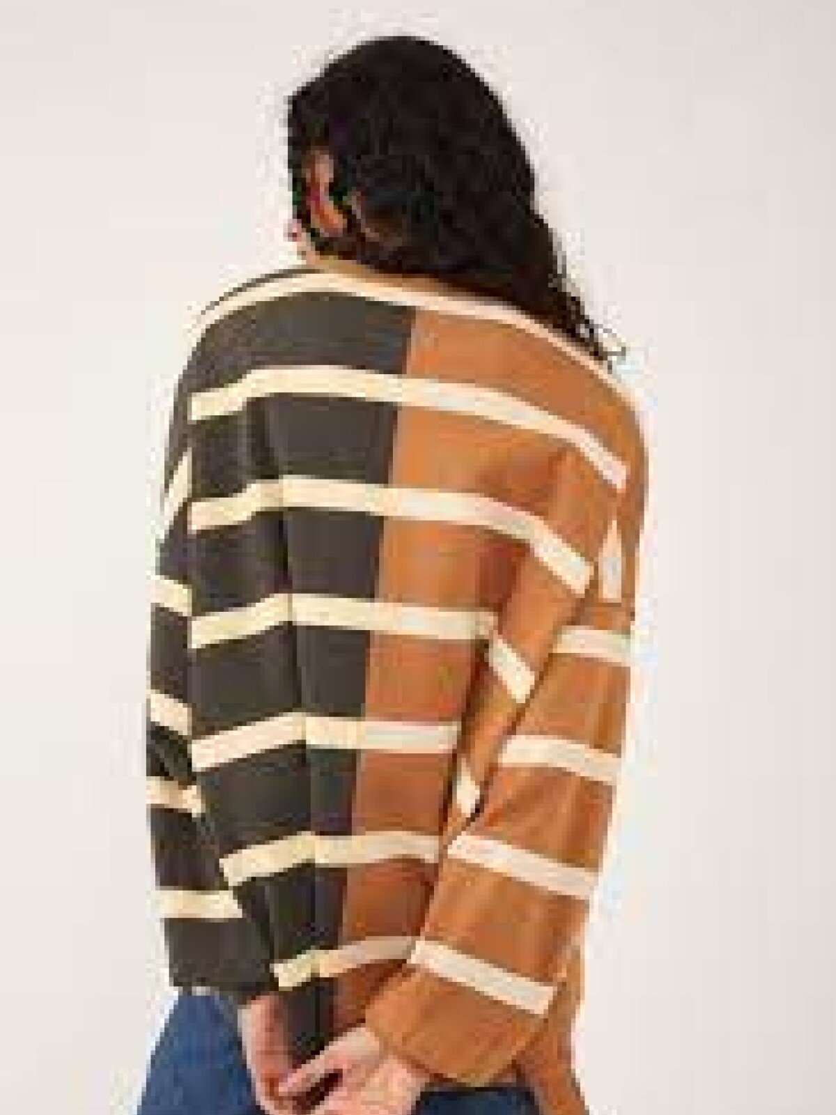 Uptown stripe pullover NEGRO