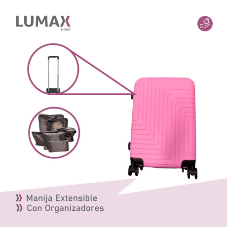 Set de 2 Valijas de mano rigidas con set organizador Rosa