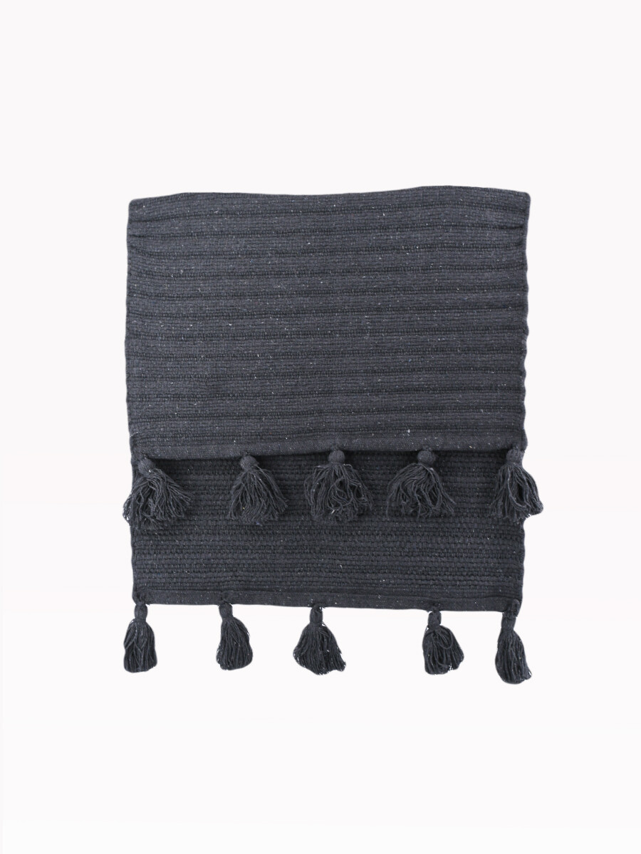 ALFOMBRA ALGODÓN BORLAS - GRIS 