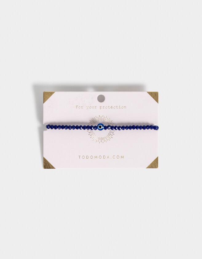 Pulseras Elásticas Pulsera Con Mostacillas - Azul Marino