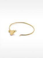 Pulsera Rígida Con Corazón - Acero Inoxidable dorado