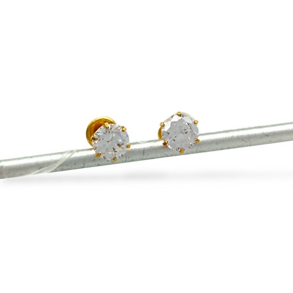 Caravanas Solitario oro- Oro bajo - Zirconia - CA8185 conpiedra