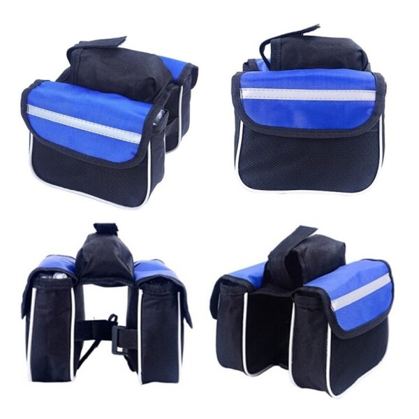 Alforja De Bici Bicicleta Bolso Impermeable Para Cuadro Variante Color Azul