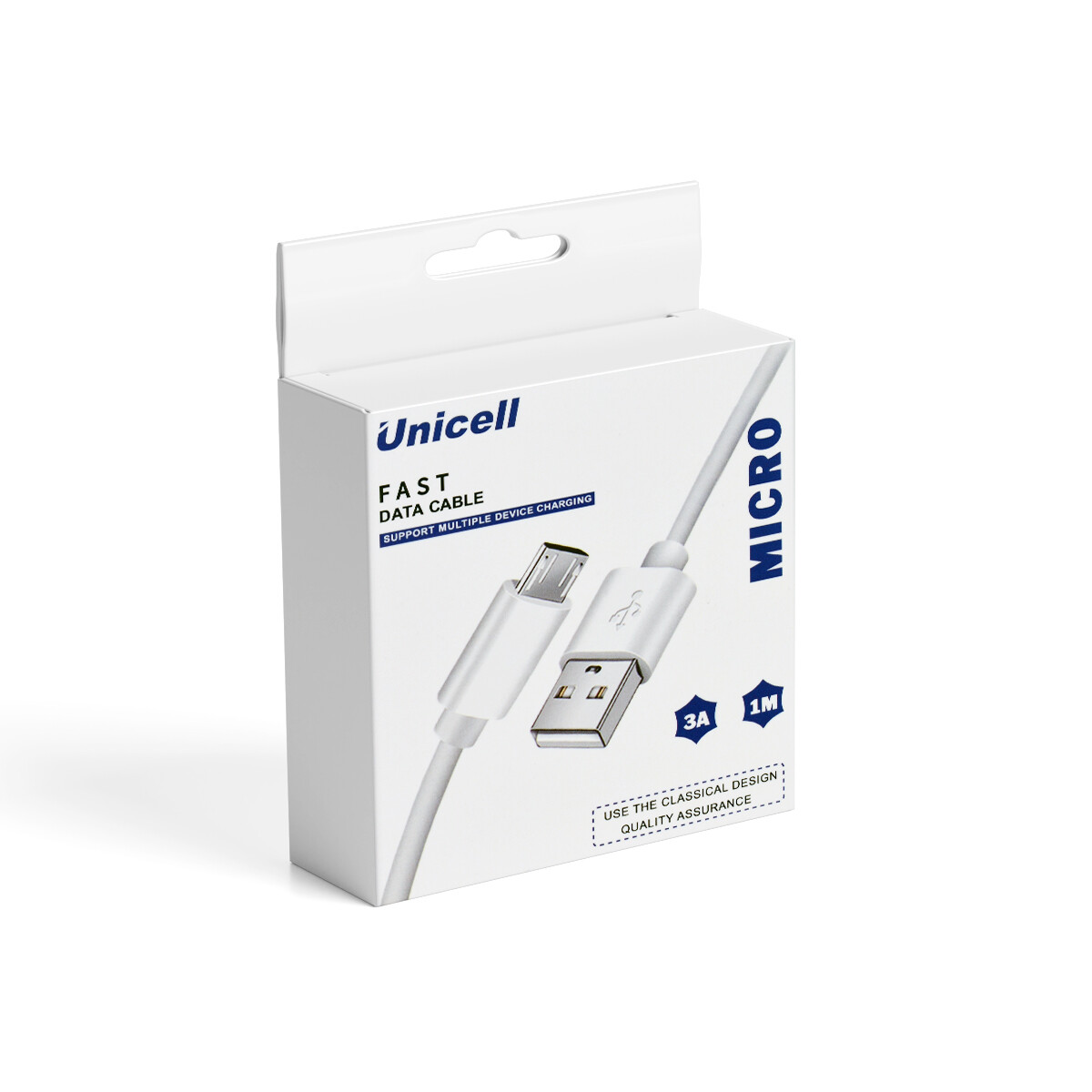 Cable Unicell microUsb 1 metro color blanco 