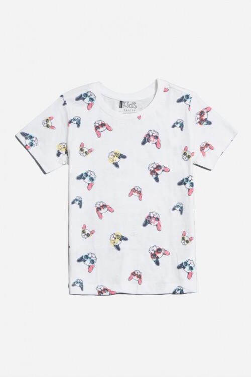 Remera perritos BLANCO