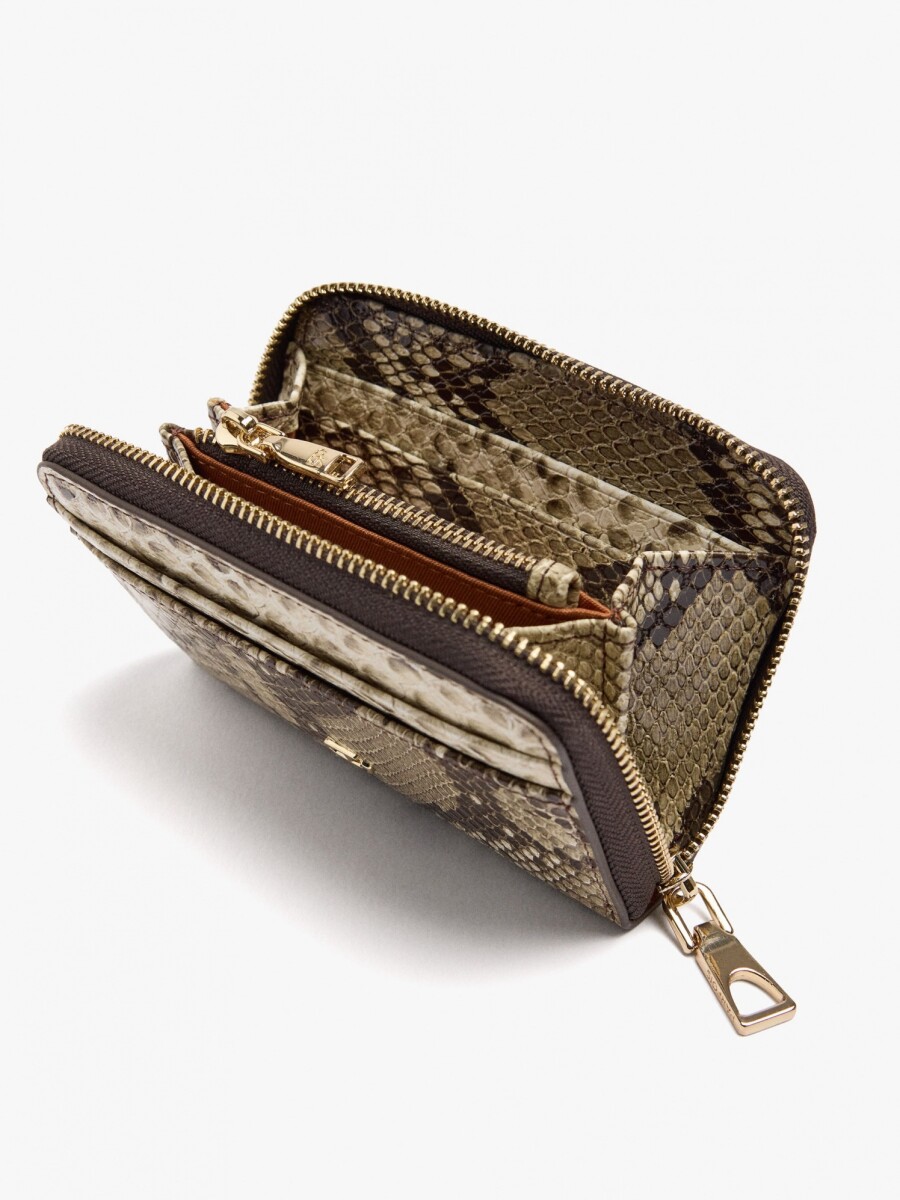 Cartera Básica Con Estampado Animal multicolor