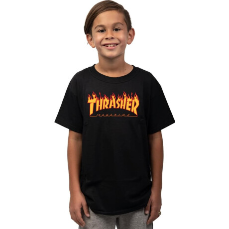 Remera Thrasher Juvenil Flame Logo - Negro Remera Thrasher Juvenil Flame Logo - Negro
