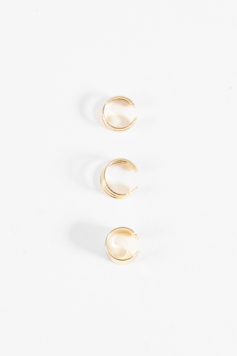Set 3 earcuff vueltas dorado