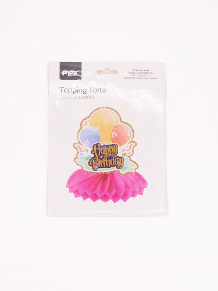 TOPPING TORTA HAPPY BIRTHDAY ROSADO