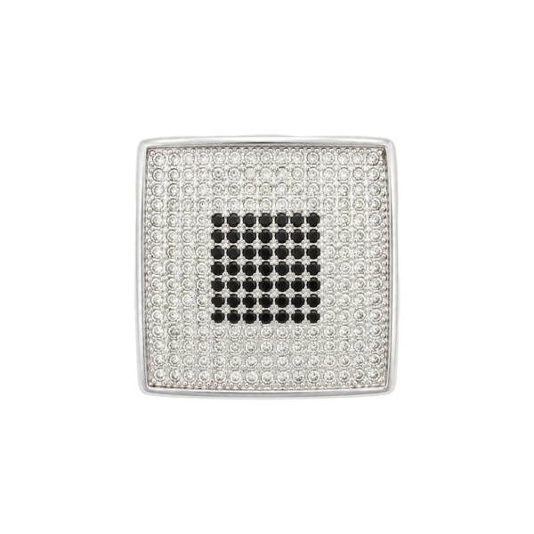 Anillo Cuadrado - Plata 925 - Zirconias y Zirc. Negras AN4771 conpiedra