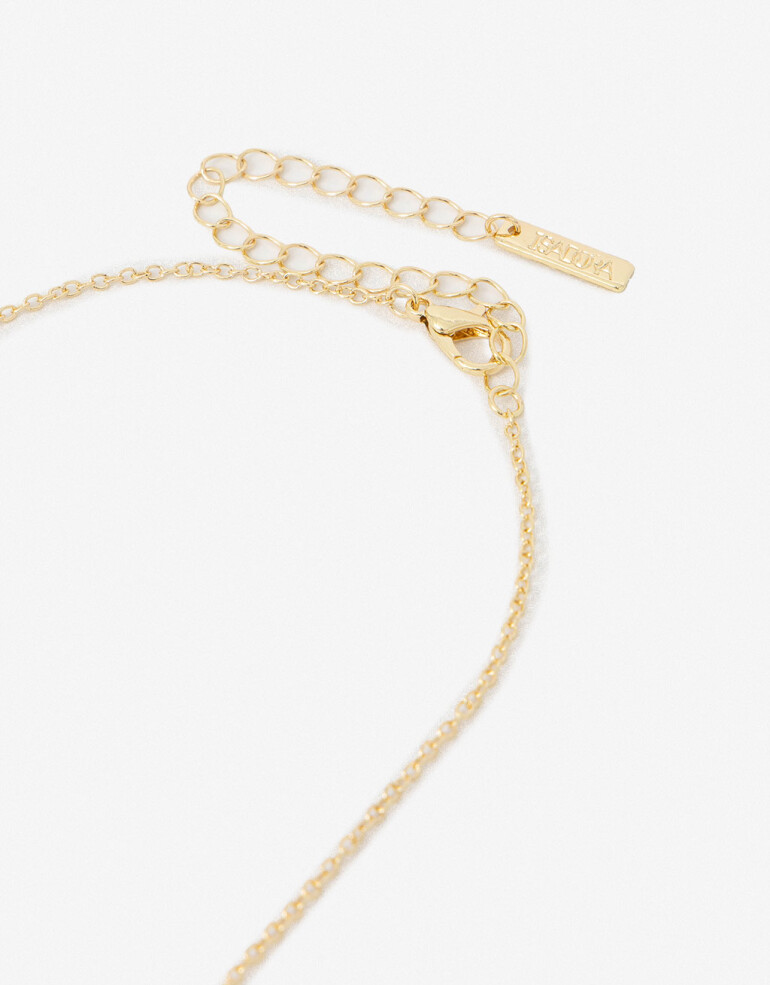 Collares Largos Metal Collar Largo Y Con Chapones - Dorado