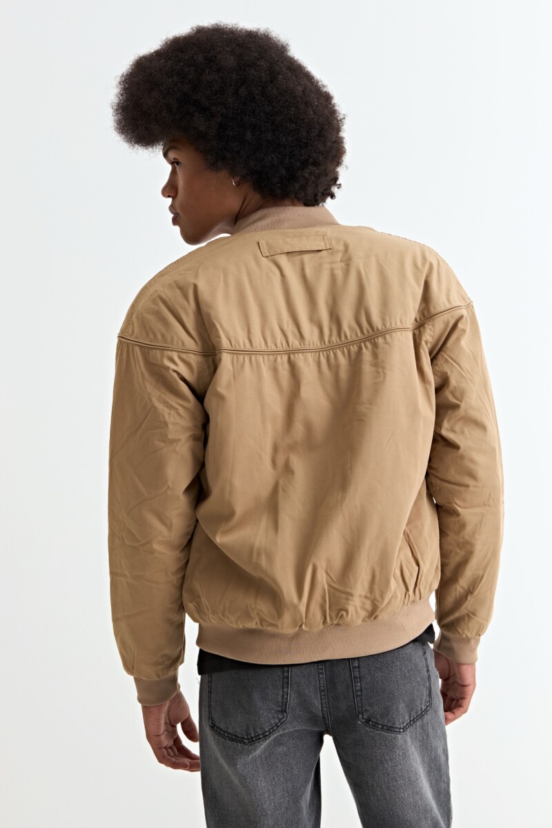 Campera bomber de nylon KHAKI