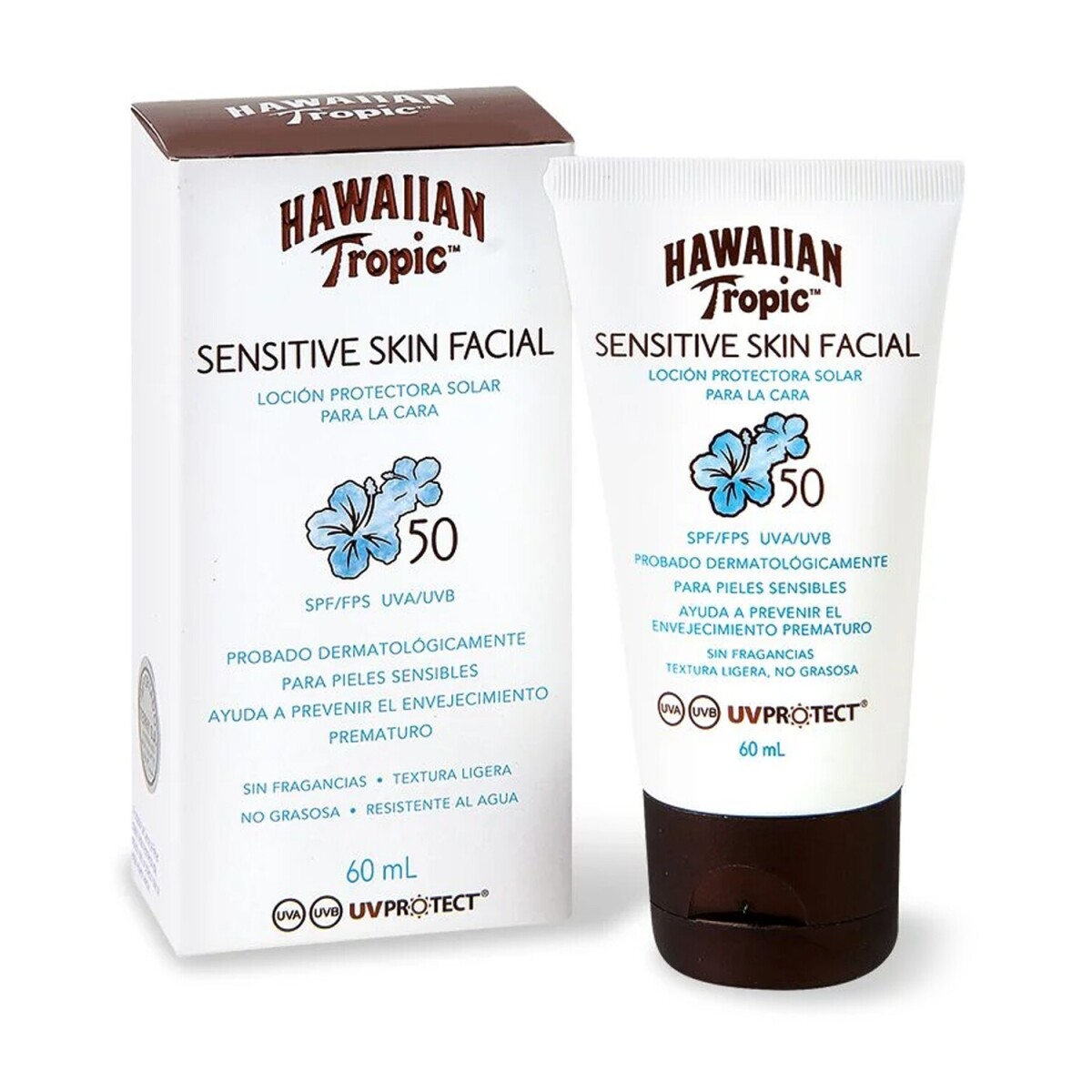 Protector solar loción Hawaiian Tropic Sensitive Skin Facial FPS50 60ml 