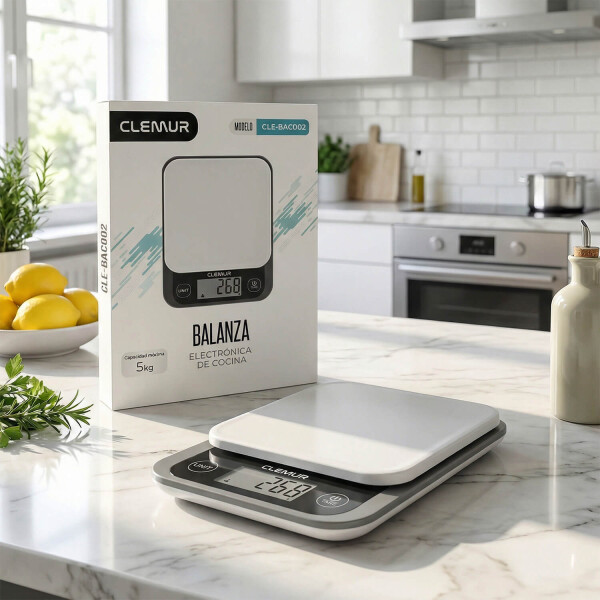 Balanza Digital de Cocina IMBACK con Precisión 1g a 5kg Compacta Moderna Color Negro Balanza Digital de Cocina IMBACK con Precisión 1g a 5kg Compacta Moderna Color Negro