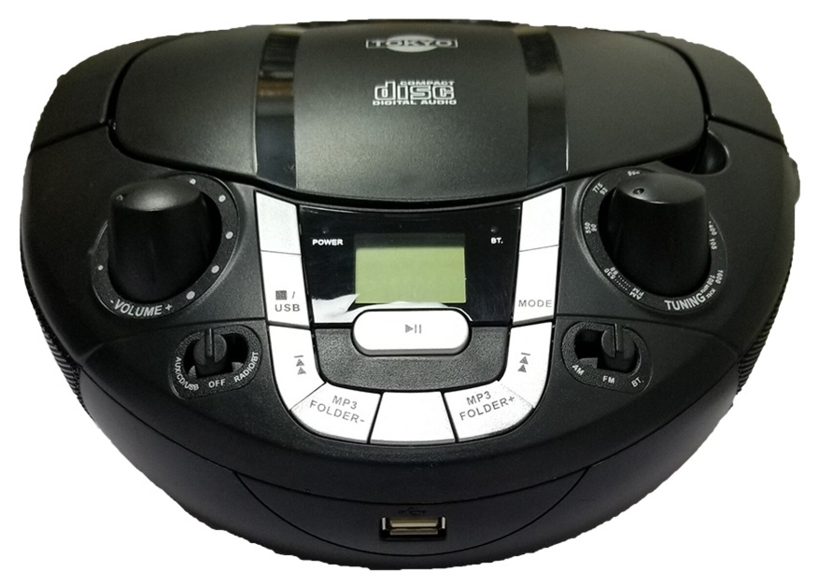 Radio Portatil Tokyo Rcd512 con Cd/Bt/USB/Mp3/Am/Fm /Gris 