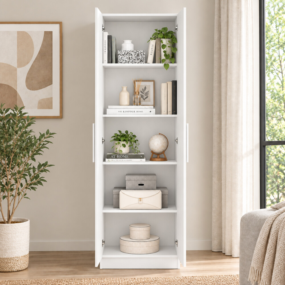 ROPERO 2 PUERTAS GUARDARROPA ARMARIO PLACARD CLOSET MULTIUSO BLANCO